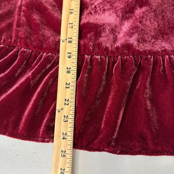 J Crew Peplum Top Velvet Red Drapey Tank Size 14 - Picture 9 of 10